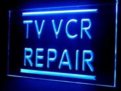 TV VCR Repair Television LED Neon Sign